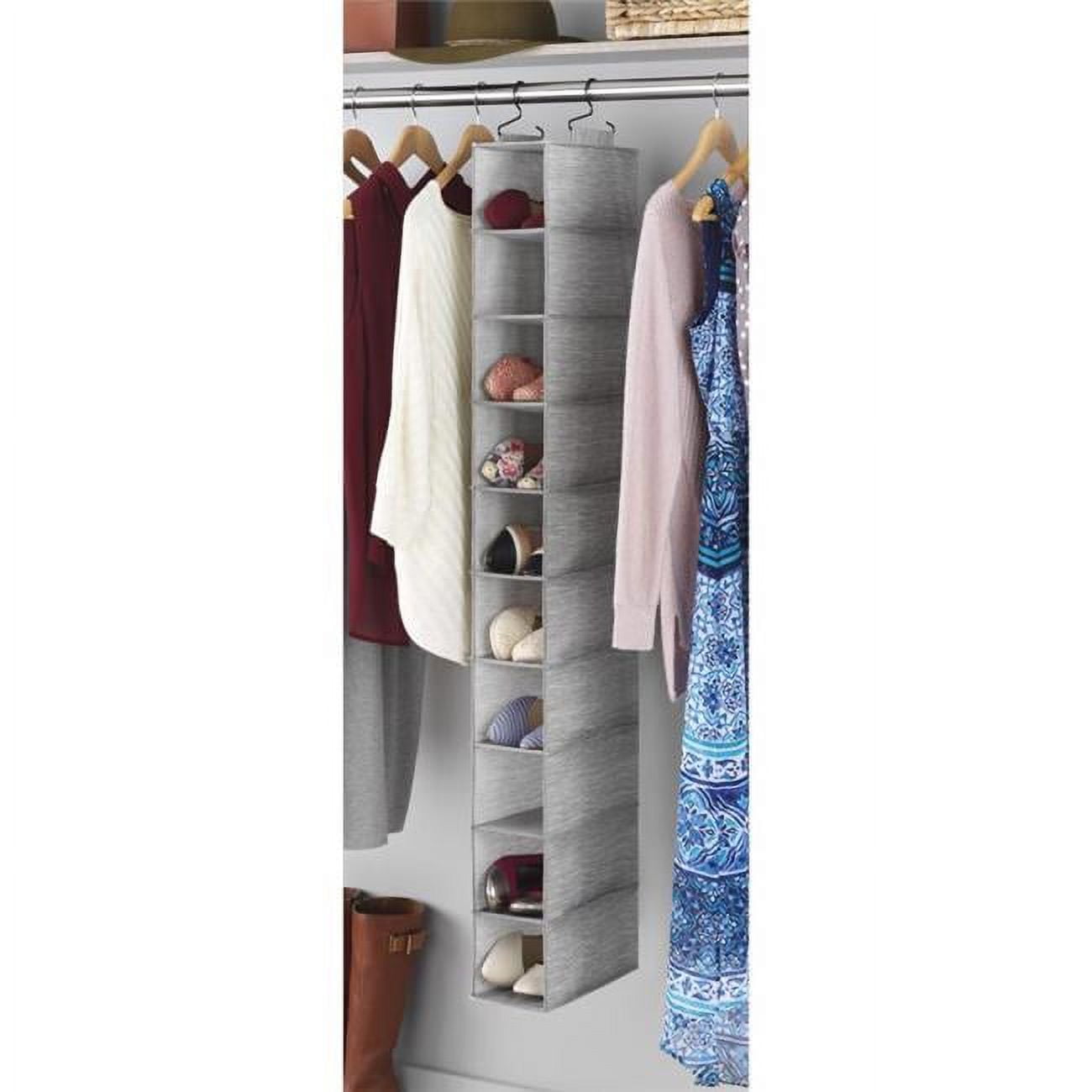 Whitmor 5040584 52 x 11 x 5.5 in. Fabric Hanging Shoe Organizer, Gray
