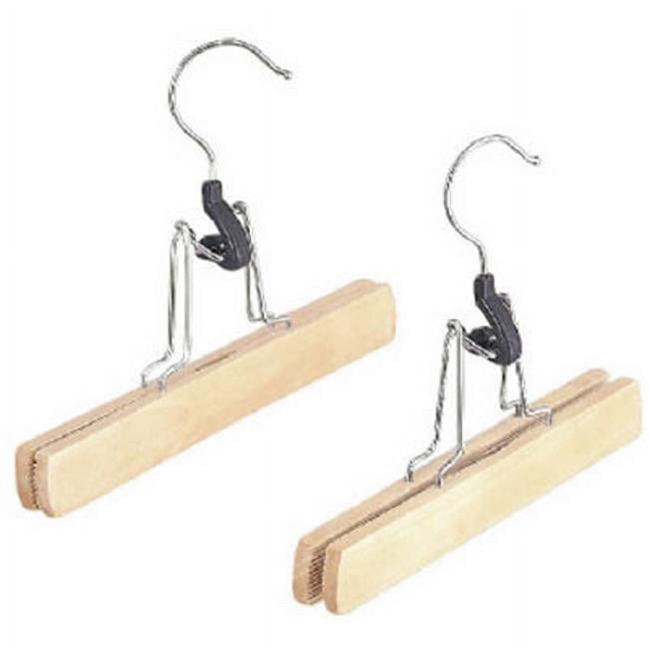 Natural Wood Slack Hanger with Chrome Swivel Hook
