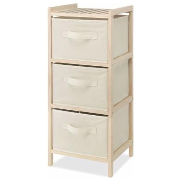 Whitmor 6026-7228 3-Drawer Chest, Wood Frame, Fabric Bins, 11 x 10 x 25. 5 In. - Quantity 4