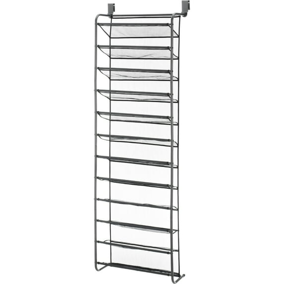 Whitmor 36 Pair Over-The-Door Rack-Gunmetal Gray