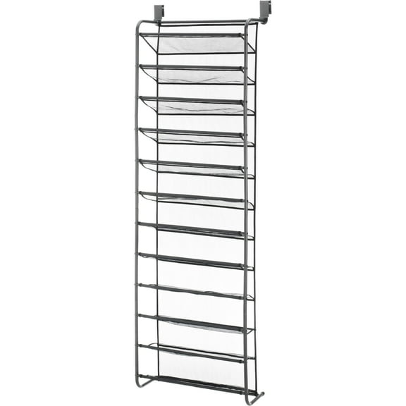 Whitmor 36 Pair Over-The-Door Rack-Gunmetal Gray