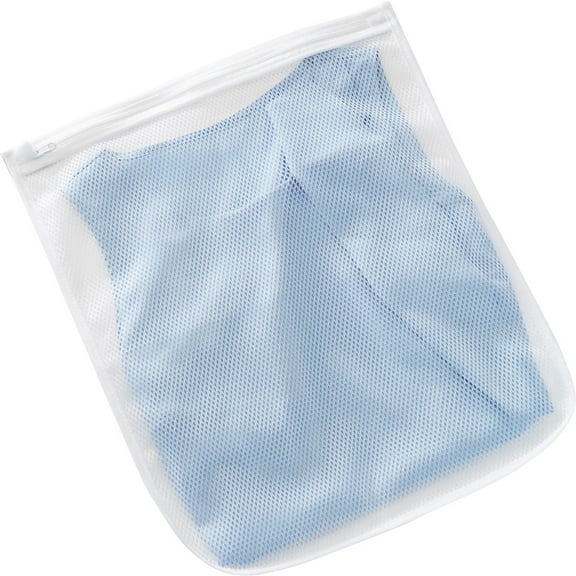 Whitmor Mesh Wash Bag 6368-7301-WHT - Zipper Closure - 1 Pack, 15 x 18 In