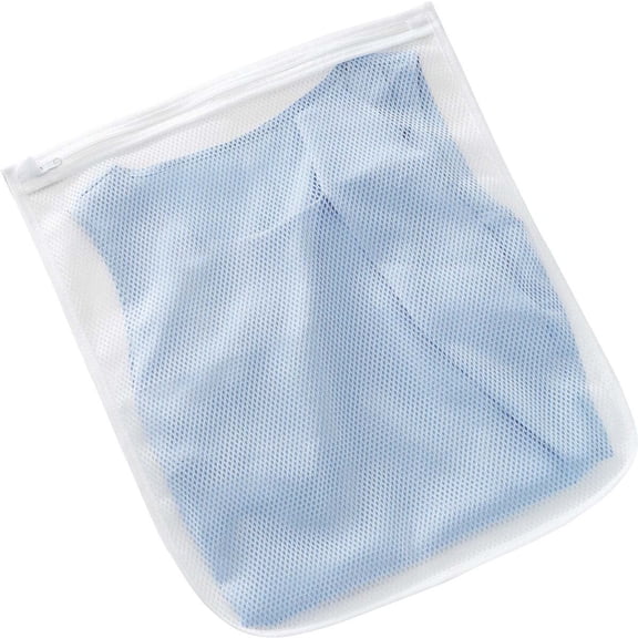 Whitmor Mesh Wash Bag 6368-7301-WHT - Zipper Closure - 1 Pack, 15 x 18 In