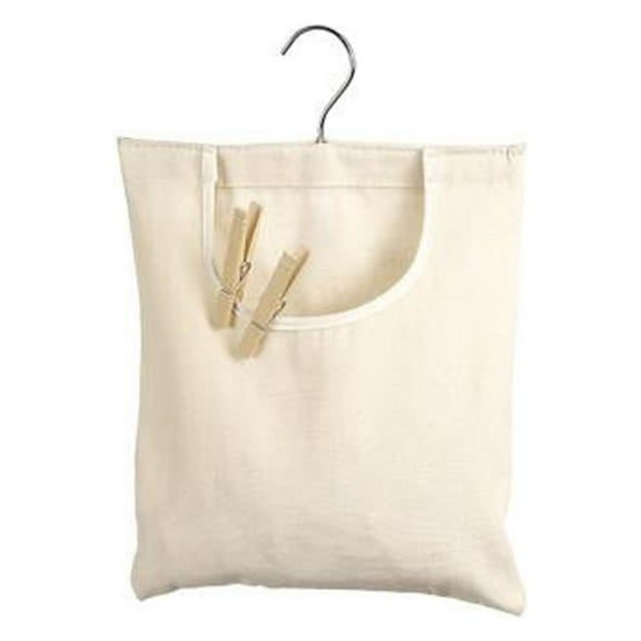 Whitmor 6462-789 Clothespin Bag, Canvas, Hanging Hook - Quantity 12