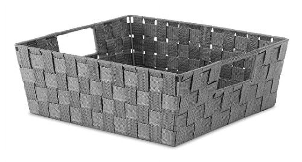 Whitmor Woven Strap Shelf Tote in Savvy Gray - Stylish Storage Solution for Home and Office