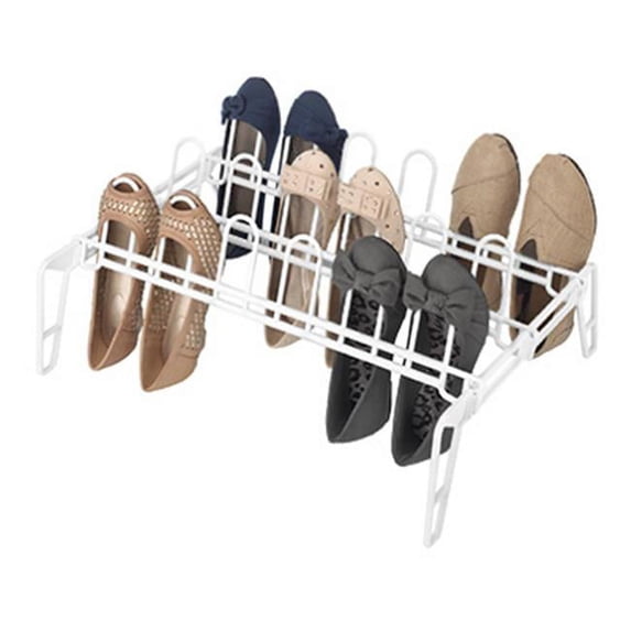 Whitmor 6780-5440-WHT 15.75" x 22" White 9 Pair Shoe Rack