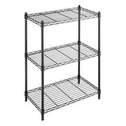 Whitmor Adjustable 23.15"W x 13.11"D x 29.9"H 3-Shelf Freestanding Shelves, Black, Adult