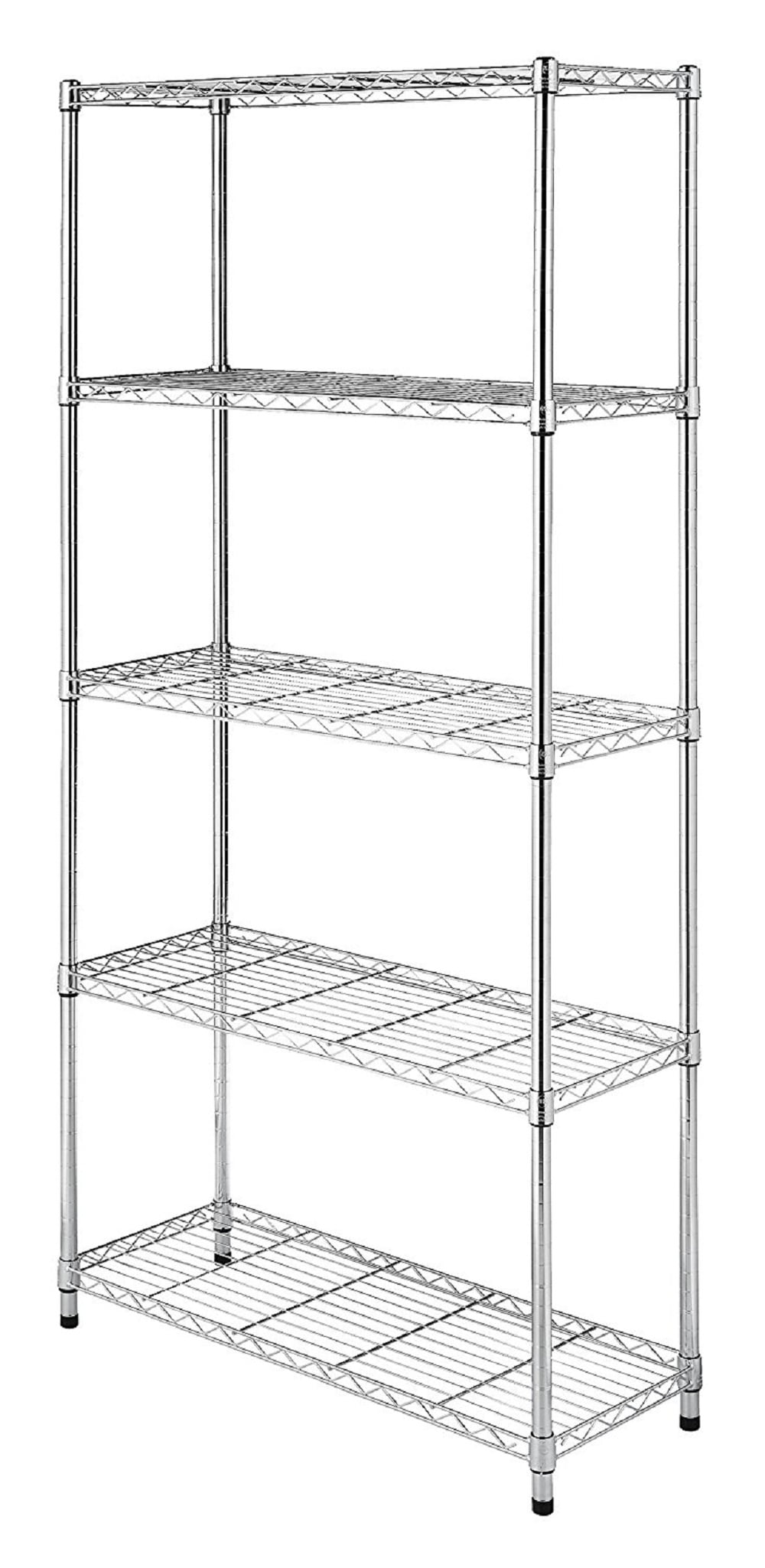 Supreme Chrome 5-Tier Adjustable Heavy-Duty Steel Shelving Unit