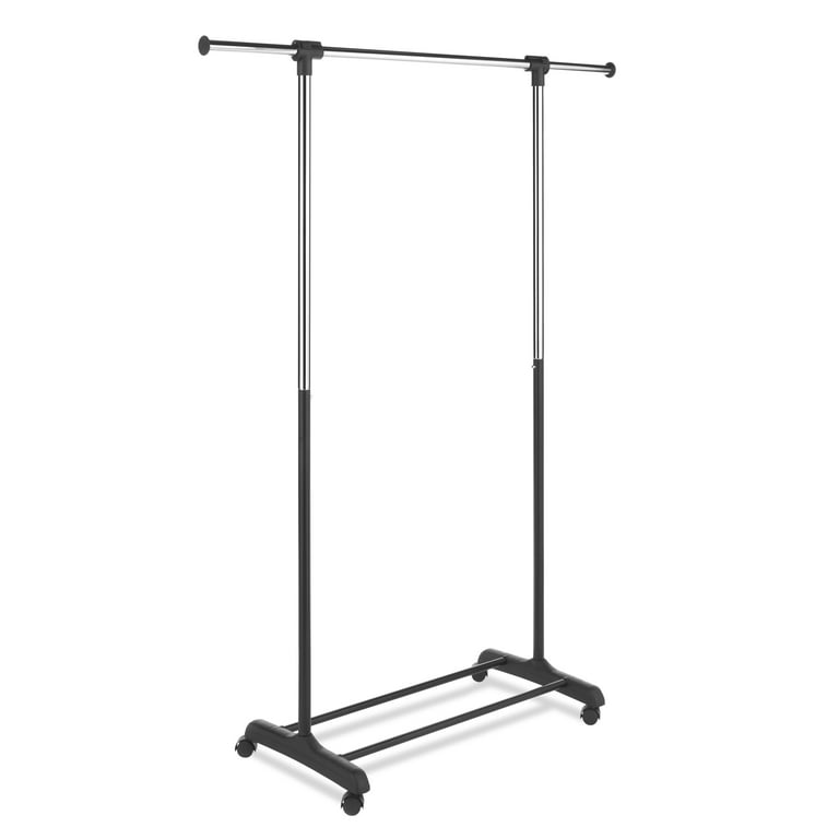 Bentism Clothes Rack 300 lbs Double Hanging Garment Rack with Wheels Heavy Duty Rolling Clothing Garment Rack 36in W x 17.7in D x 80.3in H Black