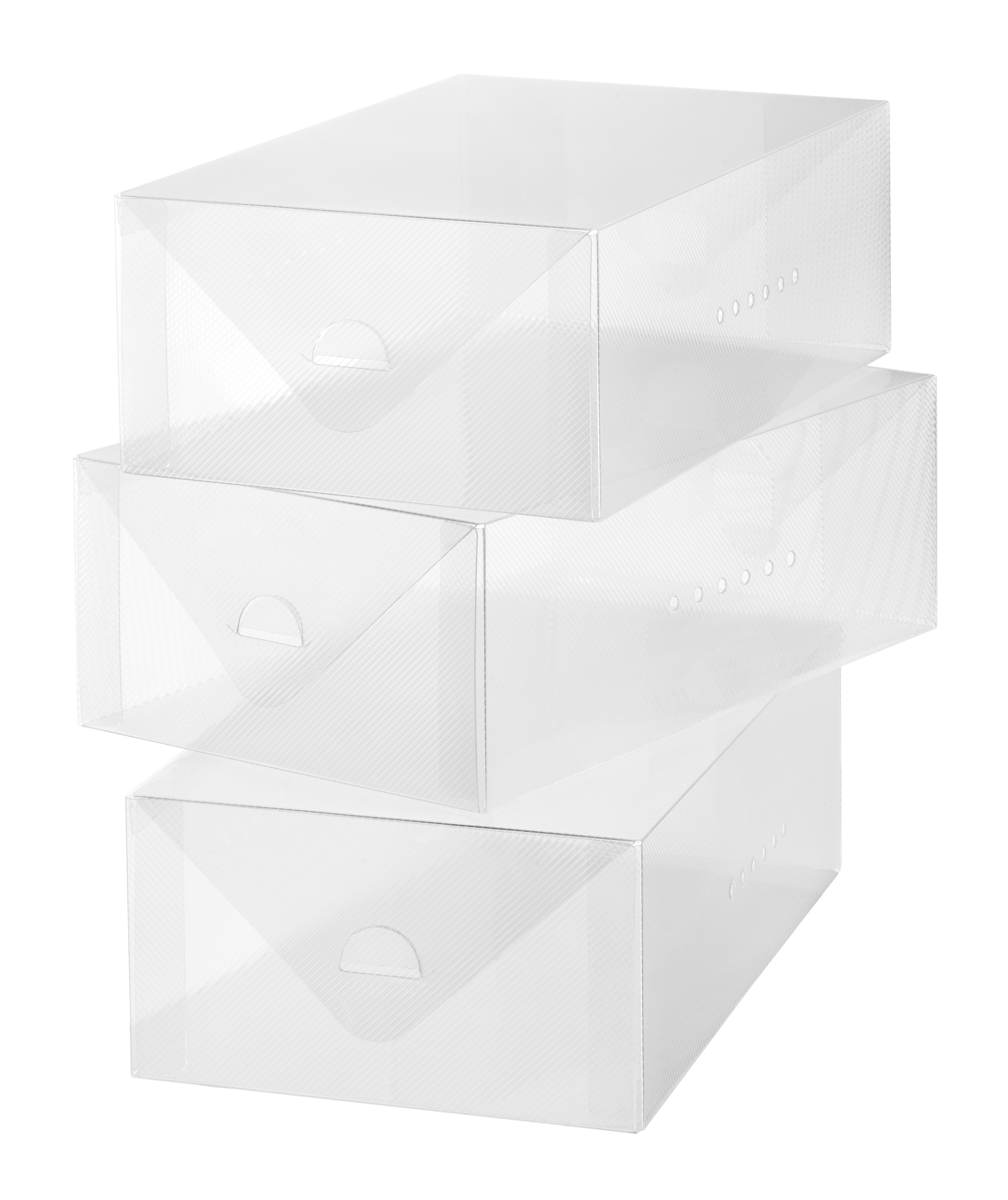 Whitmor Clear Vue Men's Shoe Box - Set of 3 - Clear PVC