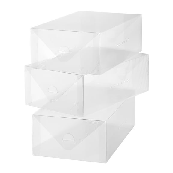 Whitmor Clear Vue Men's Shoe Box - Set of 3 - Clear PVC