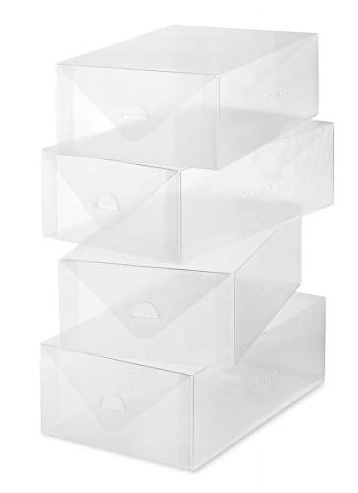 ANQIDI Dust-proof Shoe Rack Organizer 12-Tiers Stackable 96 Pairs DIY Shoe  Storage Cabinets Stand Clear Plastic Shoe Boxes (4*12) 