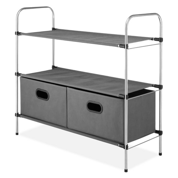 Whitmor Closet Shelves & Drawers - Multipurpose Metal Portable Closet Organization-Silver/Gray-Adult
