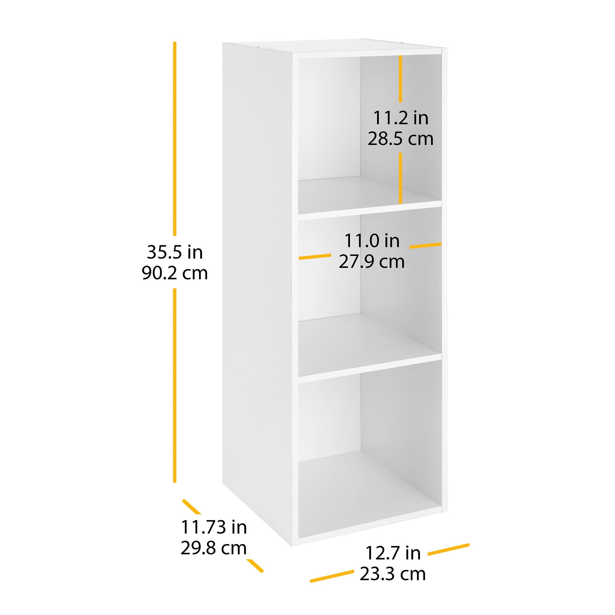 Whitmor White 3-Cube Heavy Duty Organizer for Office and Bedroom