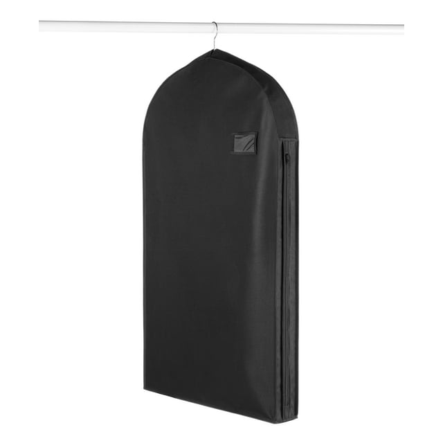 Whitmor Deluxe Zippered Polyester Suit Bag Black