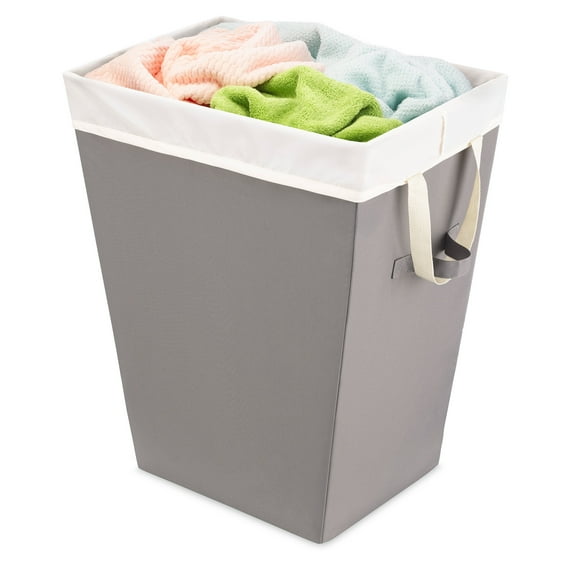 Whitmor Easycare Laundry Hamper with Removable Fabric Liner, Greystone