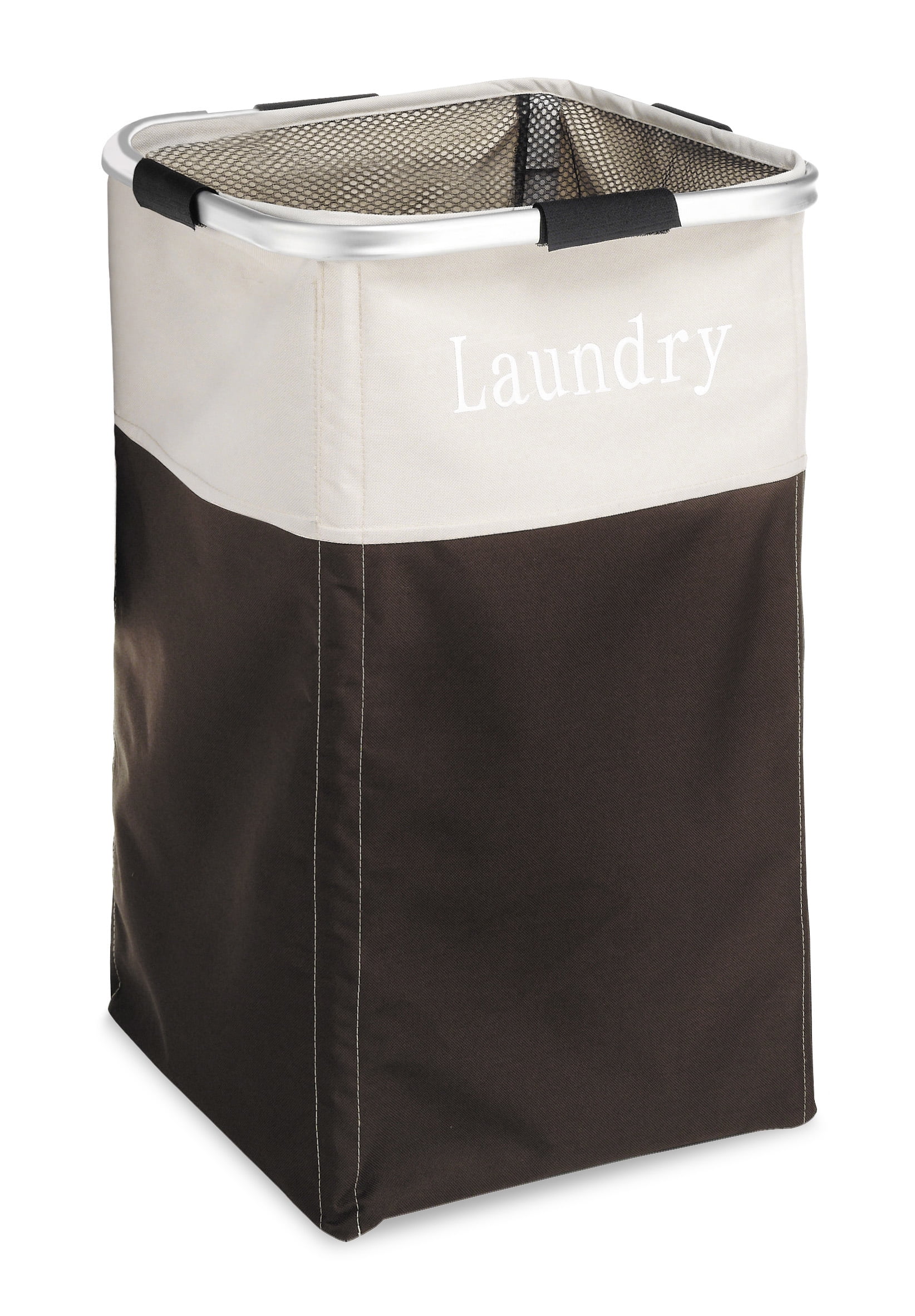 Whitmor Easycare Polyester Laundry Basket Hamper, Espresso, for Adult
