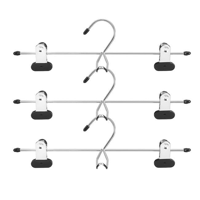 Whitmor Black and Chrome Space-Saving Skirt/Slack Hangers Set