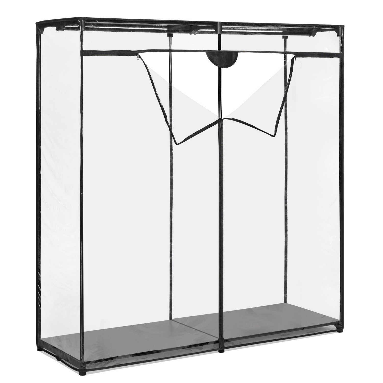 Whitmor Extra Wide 60 inch Metal Freestanding Closet Systems, Black and Clear - image 1 of 5