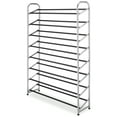 thumbnail image 1 of Whitmor Freestanding Shoe Organizing Tower - 8-Tier - 40 Pair - Chrome & Black, 1 of 7