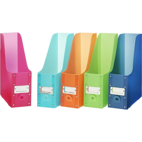 Whitmor 6754-372-5 4" X 9.85" X 12.5" Plastic Magazine Organizer 5 Count