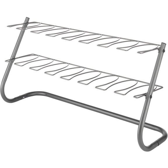 Open Box Whitmor Metal Boot Rack, Free-Standing, Space-Saving Organizer 4-Pair Capacity, Gunmetal Gray