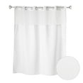thumbnail image 1 of Whitmor No Hook Chrome Split Ring Waffle Pattern Shower Curtain, w/Window & Snap-In Liner, 71" x 77", 1 of 5