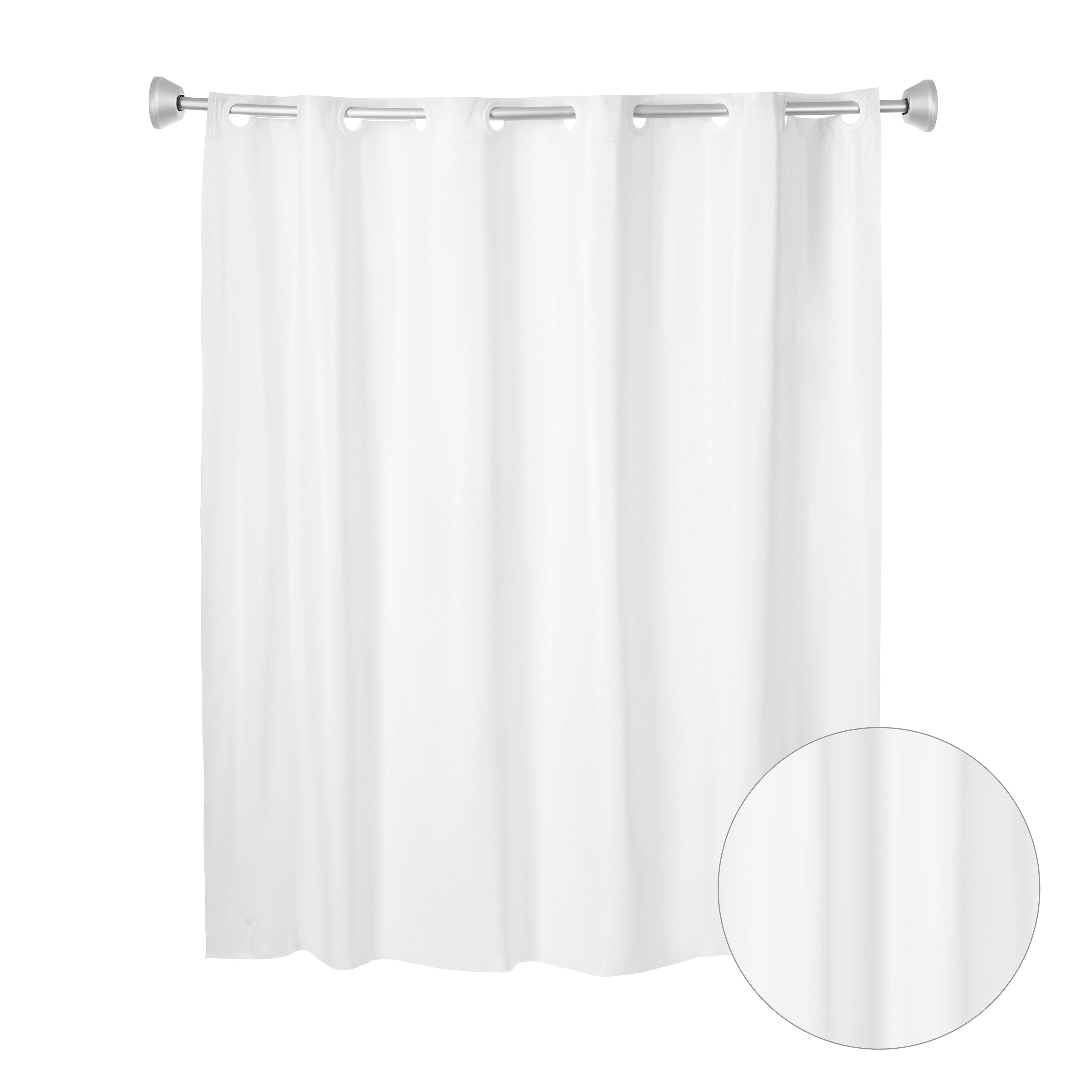 Whitmor No Hook Split Ring Vinyl Shower Curtain, 71" x 74"