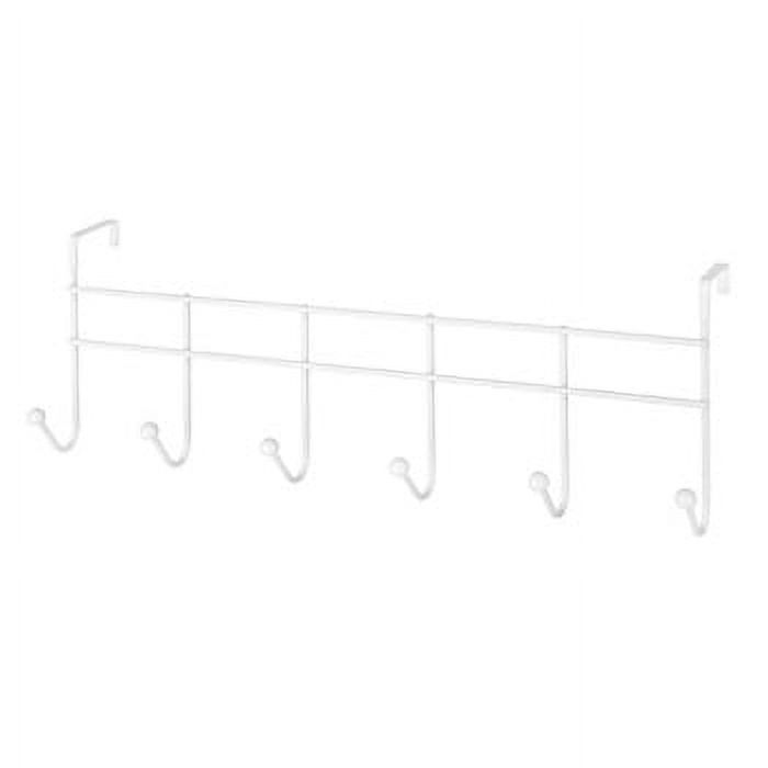 Whitmor Over the Door 6 Hook Rack White