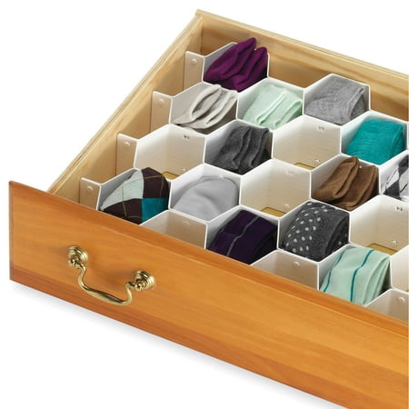 Whitmor Plastic Honeycomb Drawer Organizer White for Adult Use