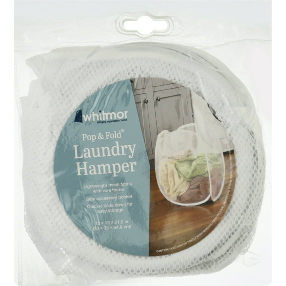 Whitmor Pop & Fold Laundry Sorter Hamper - White - Adult Use
