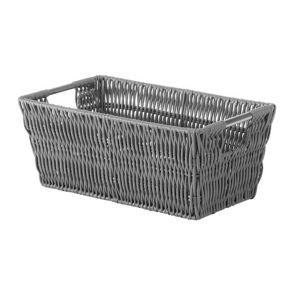 WHITMOR INC Rattique Small Shelf Storage Tote, Gray, 11.42 x 6.5 x 4.53-In. 6500-2712-GREY