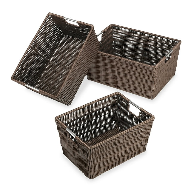 Whitmor Rattique Storage Baskets - Set of 3 - Java