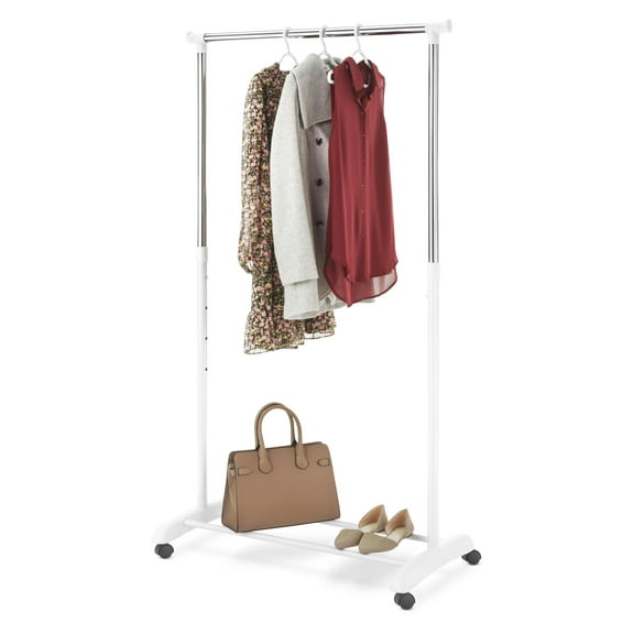 Whitmor Rolling Adjustable Garment Rack - White