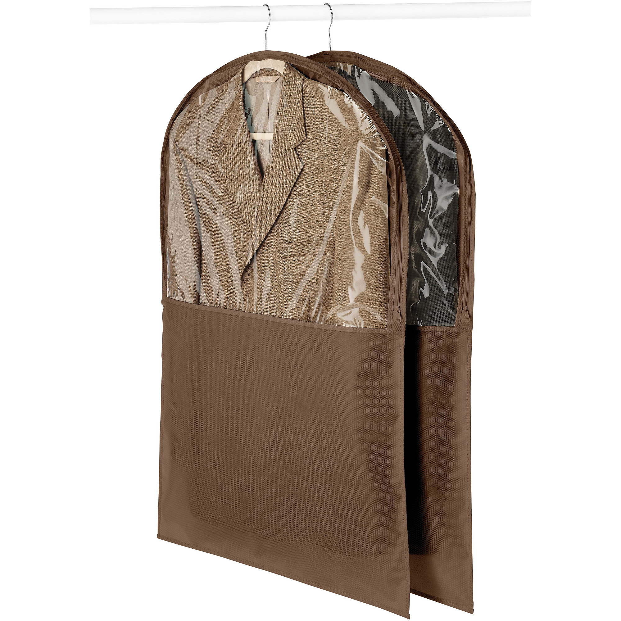 Whitmor Set Of 2 Chocolate Garment Bags