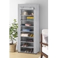 thumbnail image 1 of Whitmor Spacemaker Storage Rack with Fabric Cover, Space-Saving Shoe & Garment Shelf, 9-Tiers, Gray, 1 of 5