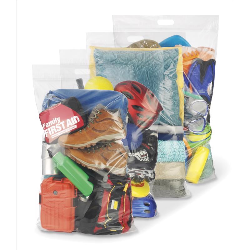 Clear Jumbo Plastic Storage Bag with Cut Out Handles