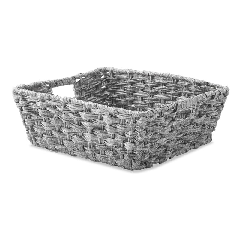 Whitmor Gray Wash Rattique Shelf Tote with Built-In Handles