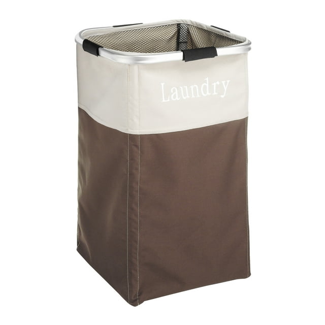 Whitmor Square Polyester Strap Metal Frame Laundry Hamper, Java - For all ages