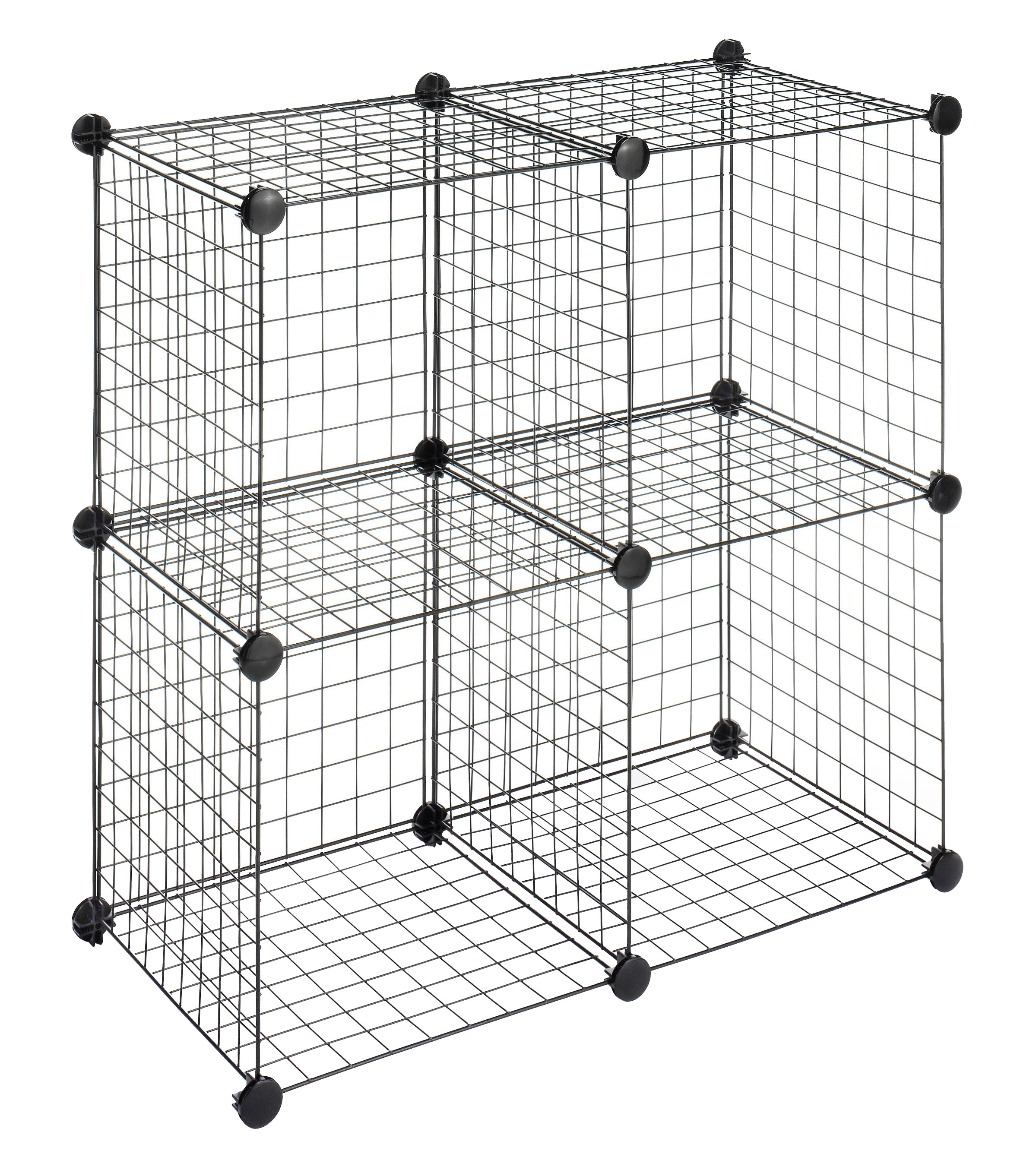 Whitmor Storage Cubes Stackable Interlocking Wire Shelves Set of 4 Black 14.25 x 14.5x  14.5 - image 1 of 12