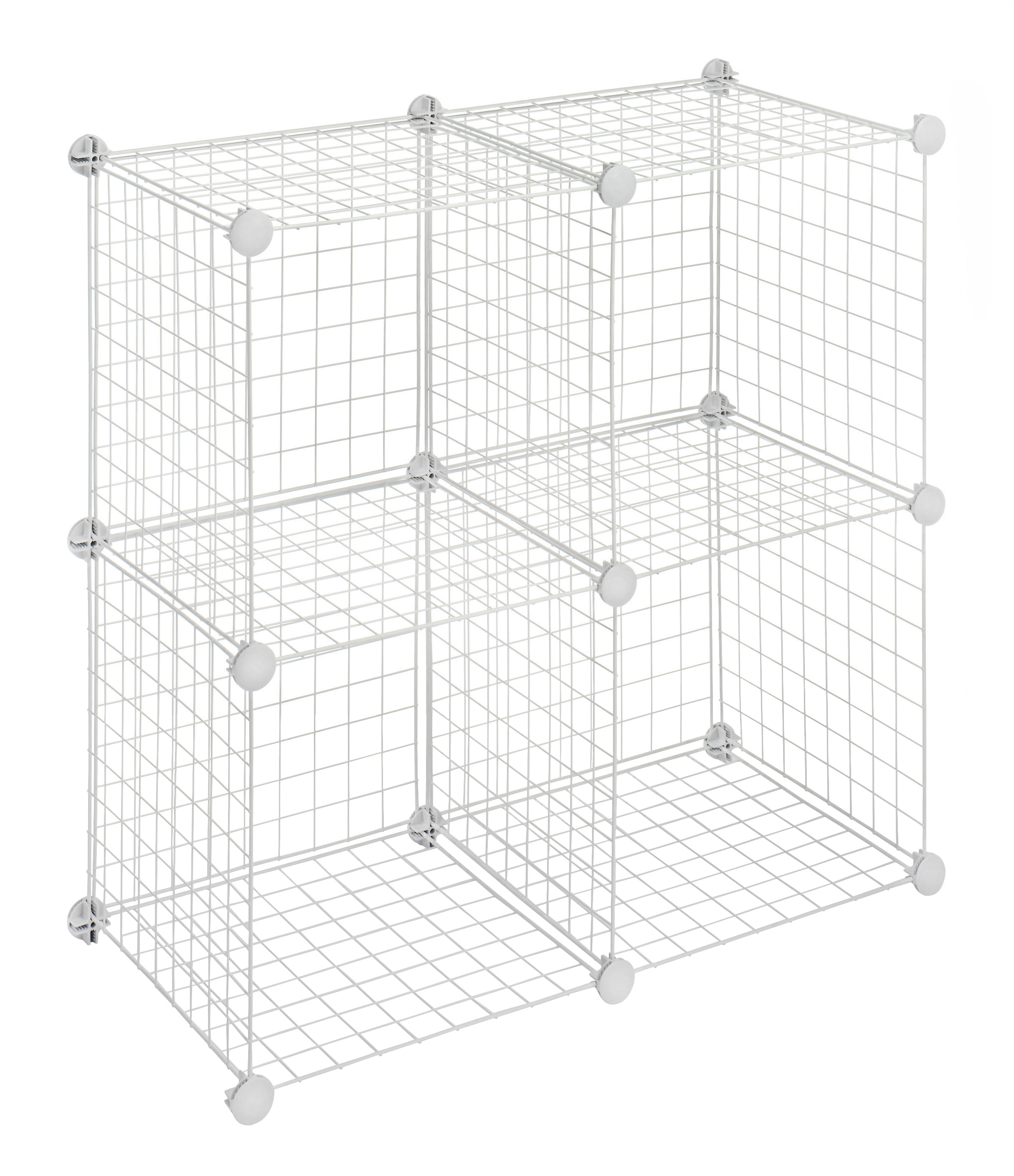 Whitmor Storage Cubes Stackable Interlocking Wire Shelves - White - Set of 4 - image 1 of 10
