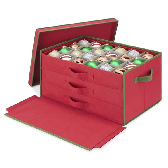 Whitmor Storage Organizer Box with Removable Trays - Red w/Green Trim - Adult