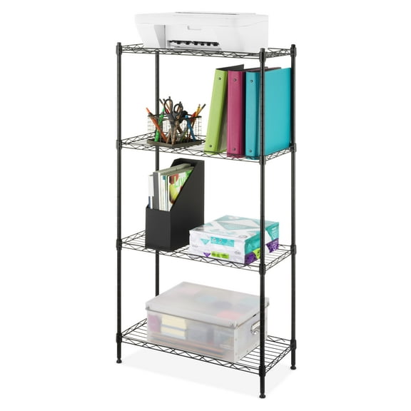 Whitmor Supreme 4-Tier Shelving - 100 lb. per Shelf - Black