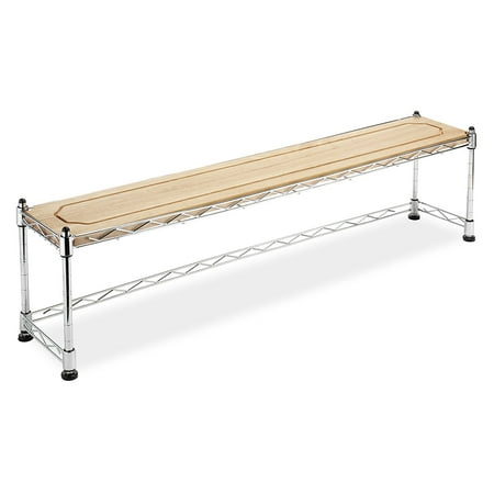 Whitmor Supreme Sink Shelf - Multiuse Organizer - Wood and Chrome 40lb Capacity - Silver