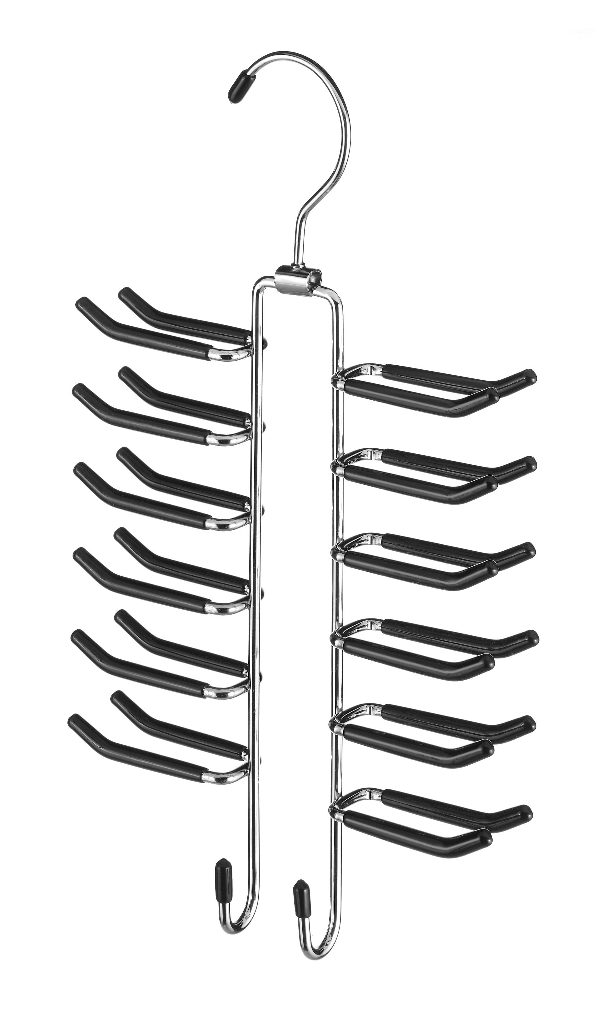 Whitmor Swivel Tie Hanger W/Belt Hooks Chrome/Black