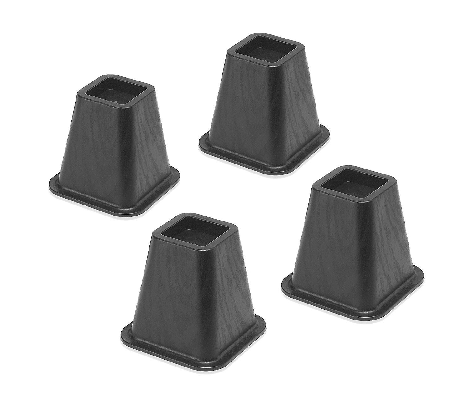 Whitmor Underbed Storage Bed & Furniture Risers - Set of 4 - Black - 6.375" x 6.375" x 6.0" - image 1 of 6