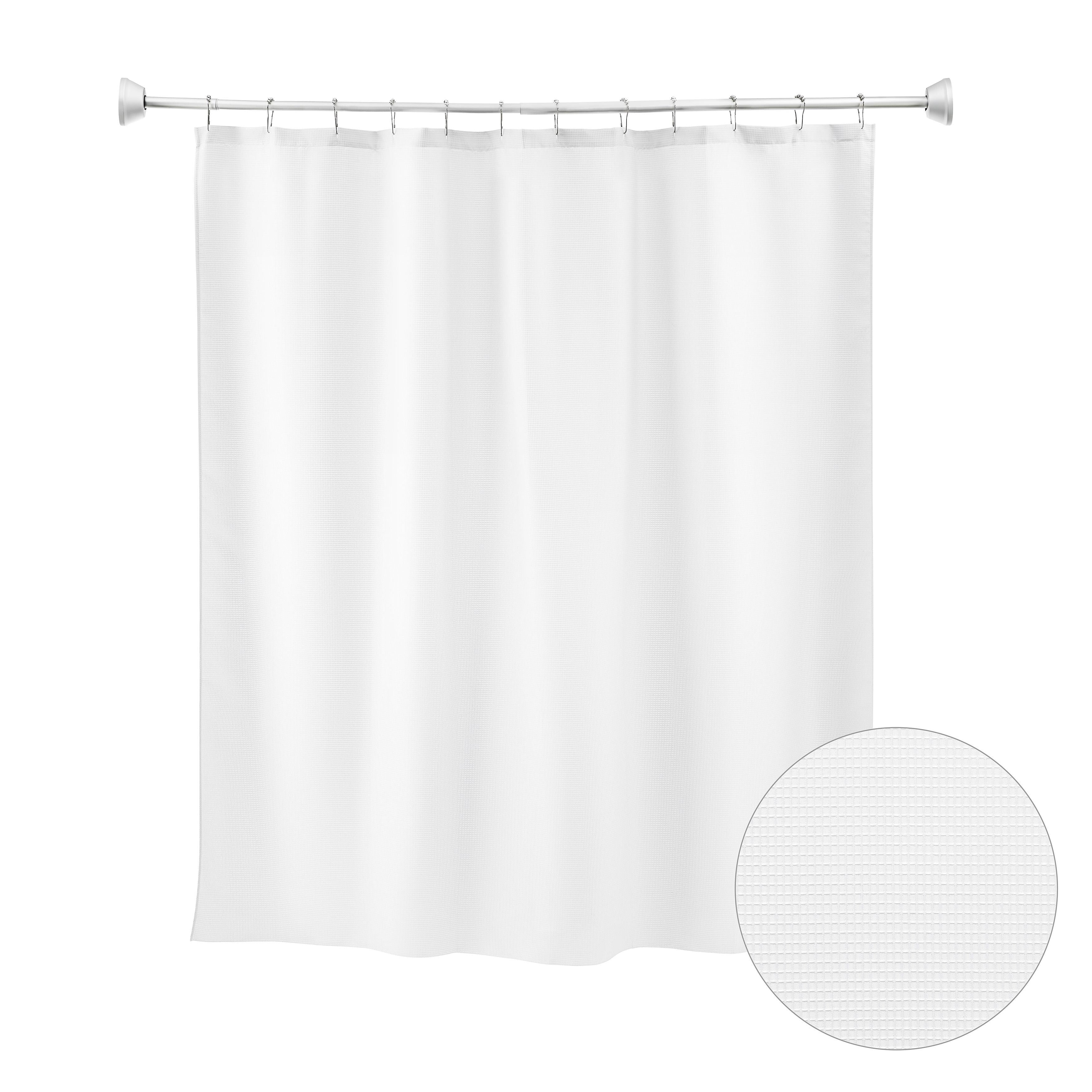 Whitmor Waffle Weave Polyester Shower Curtain 72" x 72"