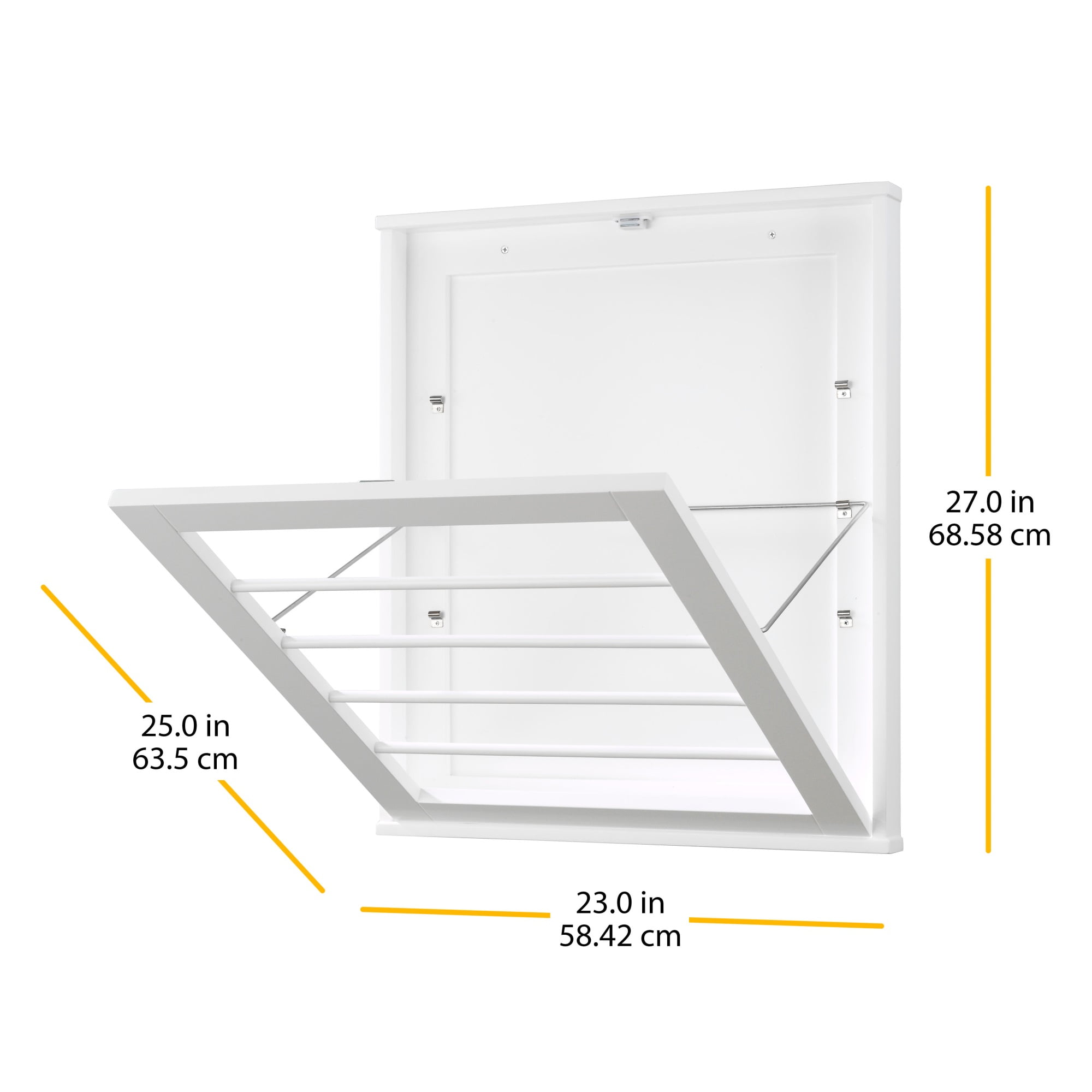 Whitmor White Wall Mounted Folding Wood Drying Rack