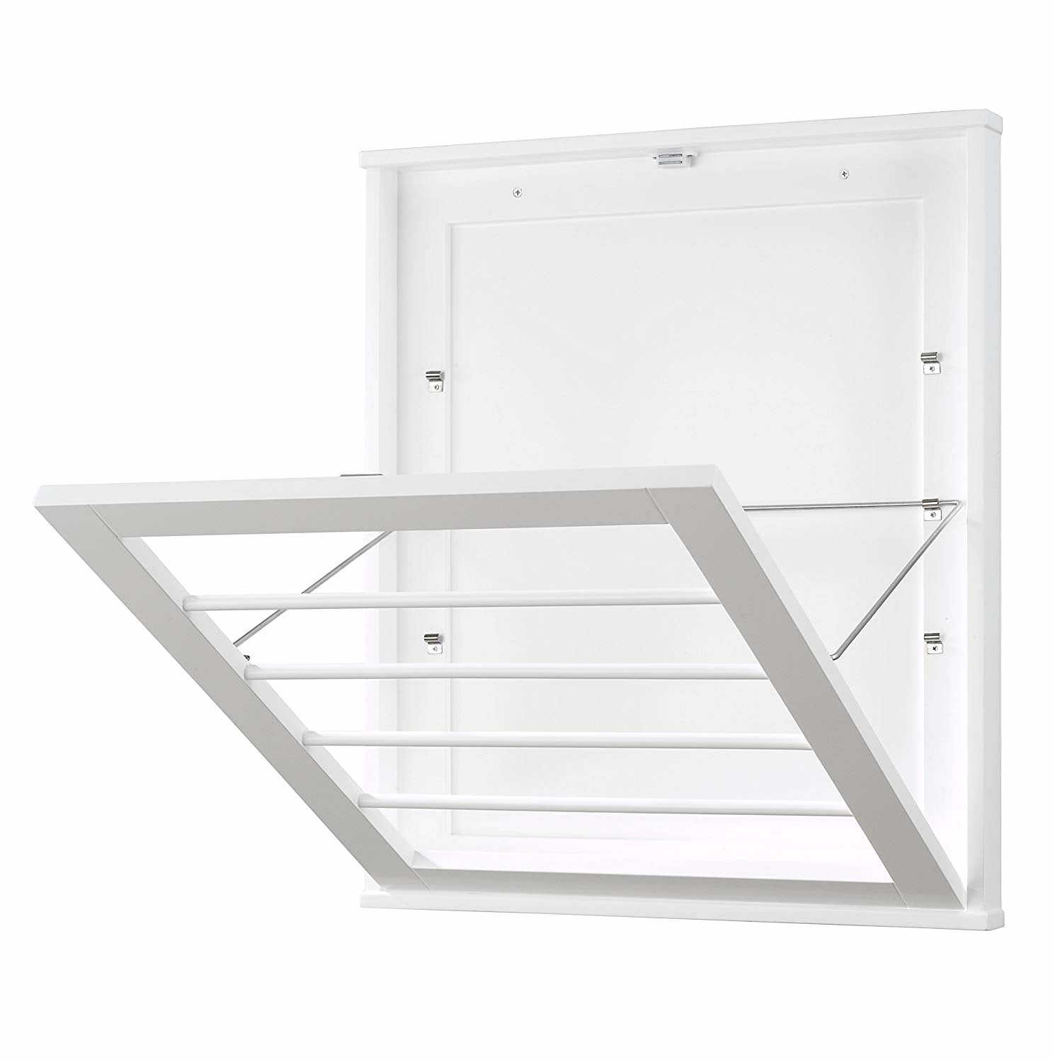 Whitmor White Wall Mounted Folding Wood Drying Rack