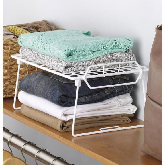 Whitmor White Grid Stacking Utility Shelf for Home Use
